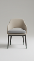 Modern dining chair with linen upholstery